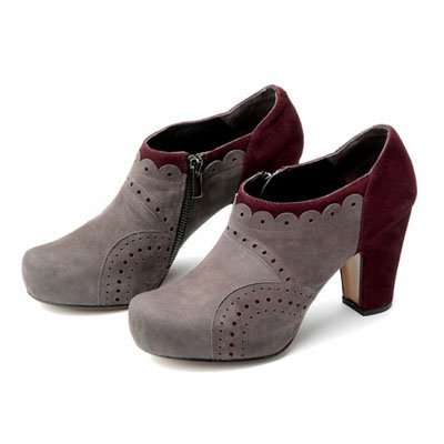 Zapato abotinado de ante de tacón alto de Audley